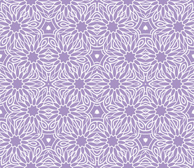 Fantasy seamless pattern with ornamental mandala. Abstract round doodle flower background. Floral geometric circle. Vector illustration.   