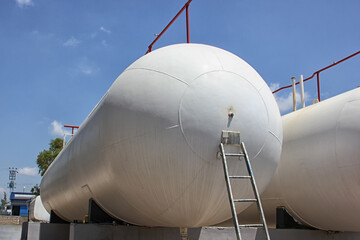 A pressure vessel constructed of a horizontal steel cylinder (LPG Storage, In the United States...