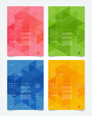 Vector web site design template set with geometric background