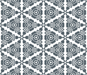 Cartoon geo seamless pattern. Infinity geometric background in flat style.  Tiled wrapping paper, mosaic cover, card. Vector illustration.   