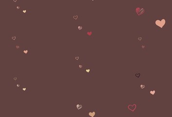 Light Pink, Yellow vector background with hearts.