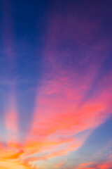 colorful sunset sky vertical