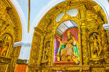 The bronze altar in church of San Juan de Dios, Cadiz, Spain
