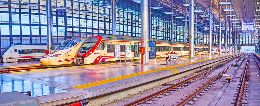 Panorama of Cadiz Railway Station, on Sep 22 in Cadiz, Spain