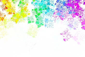 Light Multicolor vector backdrop with memphis shapes.