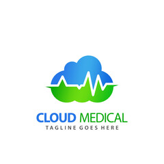 Cloud Medical Modern Logo Icon Design Vector Illustration Template