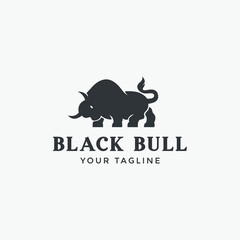 Abstract cow steak premium logo design. Creative bull horns line icon symbol. Luxury wings bird logotype.	
