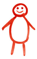 Cartoon character of a man, doodle illustration. Child's drawing. Cartoon style toy print. Icon for wed and design. Perfect for children fabric, textile, nursery wallpaper. Jpg file