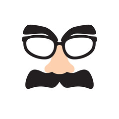 Disguise funny mask background. Vector illustration
