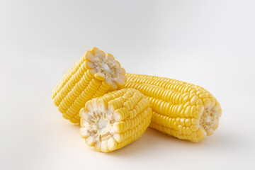 Fresh corn from the garden  isolated on white background.