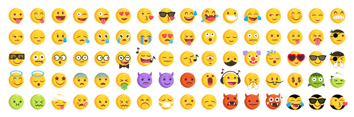 Vector emoticon set. Emoji pack