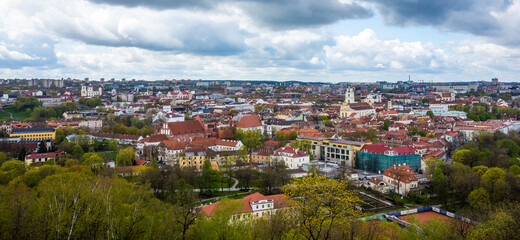 View of the old city of Vilnius from Three Cross Mountain.