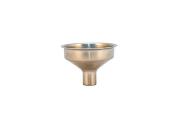 Small metal water funnel on white background, isolated