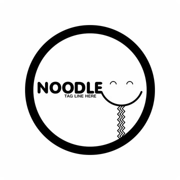 Noodle logotype and vector icon design illustration