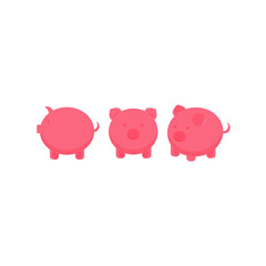 This is a pig isolated on a white background.