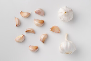 Garlic isolated on  white background.