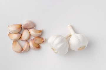 Garlic isolated on  white background.