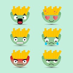 Bundle set Illustration of French Fries Character