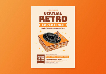 Virtual Retro Experience Flyer Layout