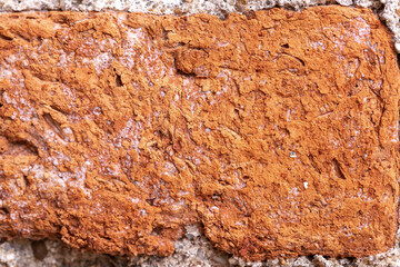 Orange brick wall that is eroded