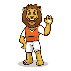 Lion smile cute mascot design illustration vector template