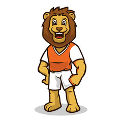 Lion smile cute mascot design illustration vector template