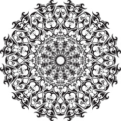 Mandala Pattern in White background.Editable Color.