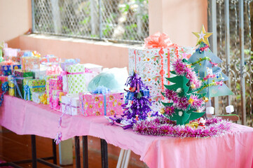 Group of christmas gifts