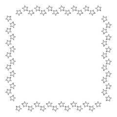 Square frame with stars on white background. Vector image.