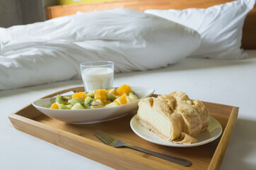 breakfast with fruit and cake