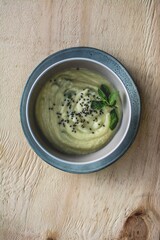 The bol of cauliflower cream soup