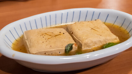 Taiwanese famous snacks of steam stinky tofu