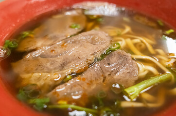 stewed beef noodle soup at Taiwan