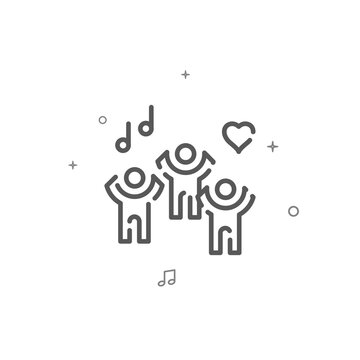 Concert simple vector line icon. Party symbol, pictogram, sign. Light background. Editable stroke. Adjust line weight.