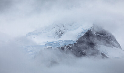Close up View to the Mountain Peaks in Torres Del Paine National Park, Patagonia, Chile