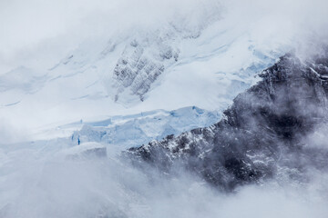 Close up View to the Mountain Peaks in Torres Del Paine National Park, Patagonia, Chile