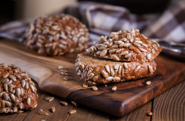 The rye buns with seed.