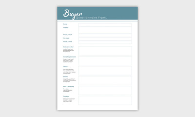 Buyer Questionnaire