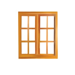 wooden window frame with panels