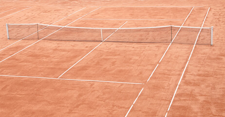 Tennis court outdoor sport empty clay field
