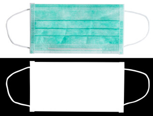 surgical mask, Hygienic mask, face mask isolate on white background with clipping mark and path