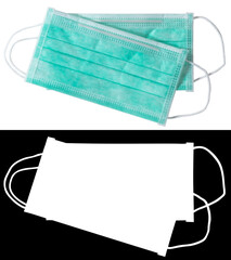 surgical mask, Hygienic mask, face mask isolate on white background with clipping mark and path