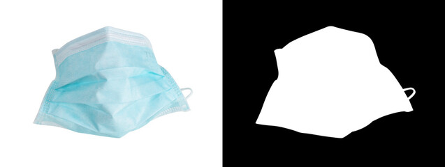 Naklejka premium surgical mask, Hygienic mask, face mask isolate on white background with clipping mark and path