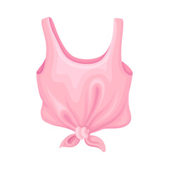 Casual Textile Tank Top with Thin Straps Vector Illustration