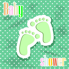 Baby arrival card - Baby shower invitation card. Vector illustration