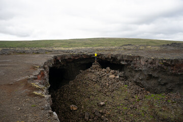 the ruins of the volcano