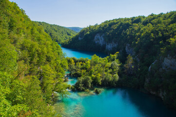 Fototapeta na wymiar Plitvice lake national park,one of the oldest and largest national parks in Croatia ,UNESCO world heritage. Nature background 