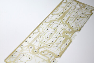 Keyboard circuit board on a white background