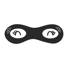 Black mask of a superhero. Children's vector illustration.