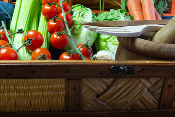Assortment of fresh organic vegetables. Still life of organic food collected and exposed for stock photography